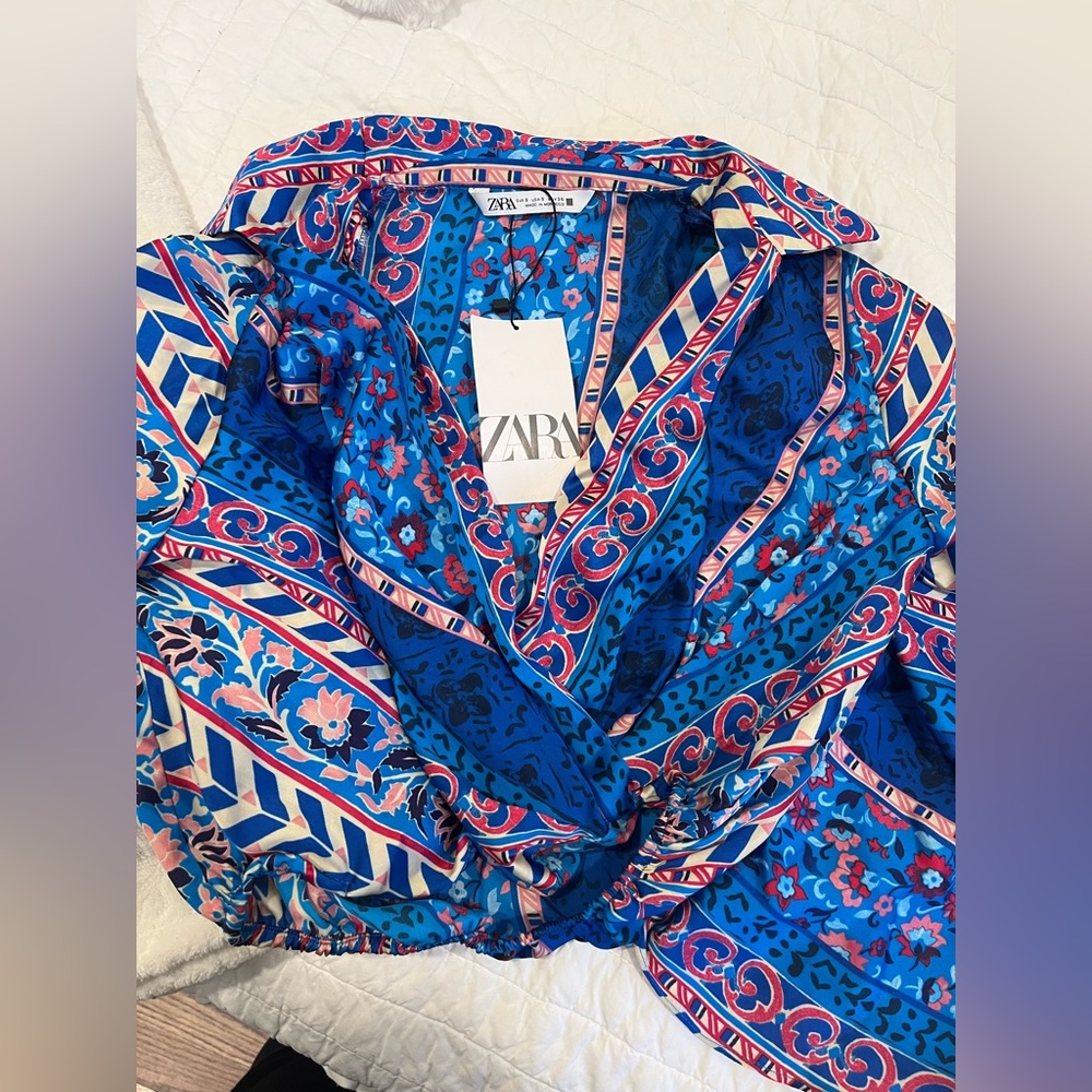 ZARA - Cropped silk top